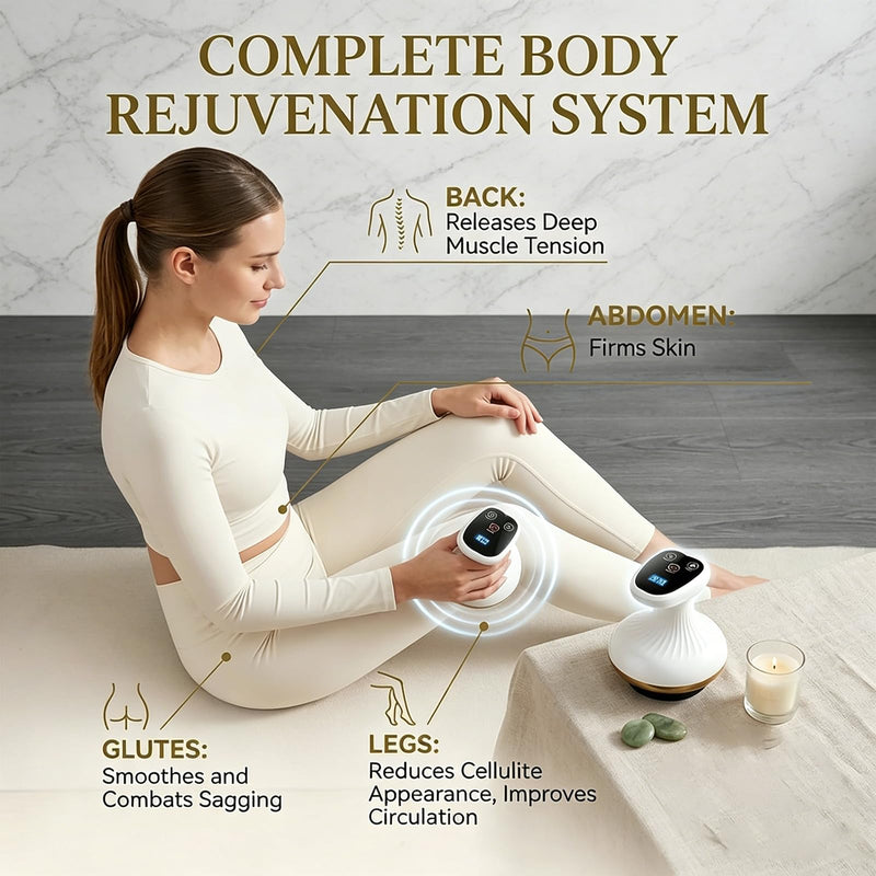 Rechargeable Cellulite Remover,Electric Gua Sha Device for Cellulite Massage Tool,9 Suction Levels&Heating,Handheld Massager,Reduce Stretch Marks & for Legs, Arms & Belly
