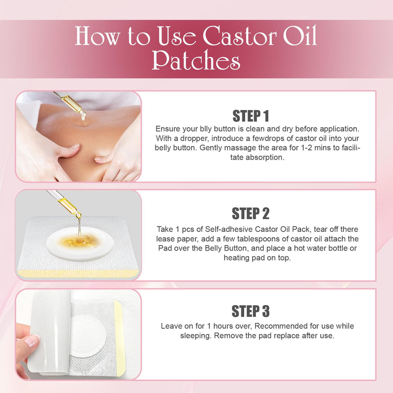 [Australia] - Castor Oil Patches, 100PCS Castor Oil Belly Button Patch Disposable Organic Cotton Self-Adhesive Pads for Belly Button, Anti Leakage Design, Breathable & Portable, No Wash 1 Count (Pack of 100) 