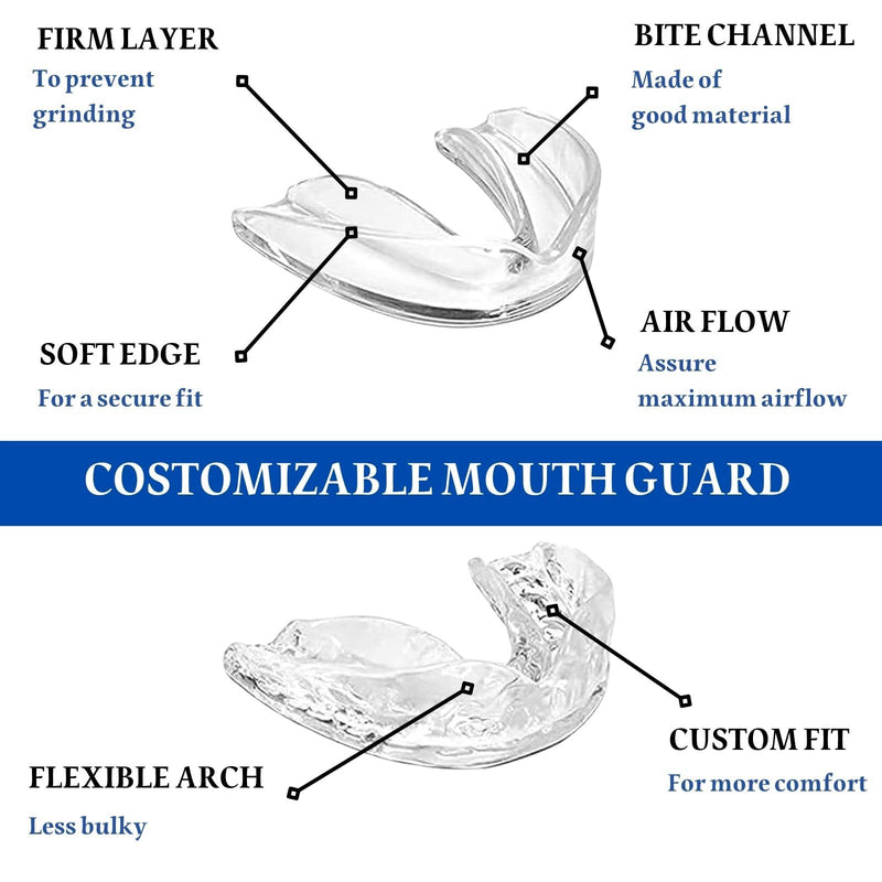 [Australia] - Mouth Guard for Clenching Teeth at Night, Night Guards for Teeth Grinding, Mouth Guard for Grinding Teeth at Night, Reusable Teeth Grinding Mouth Guard, Mouthguards for Grinding of Teeth (4 Piece Set) 