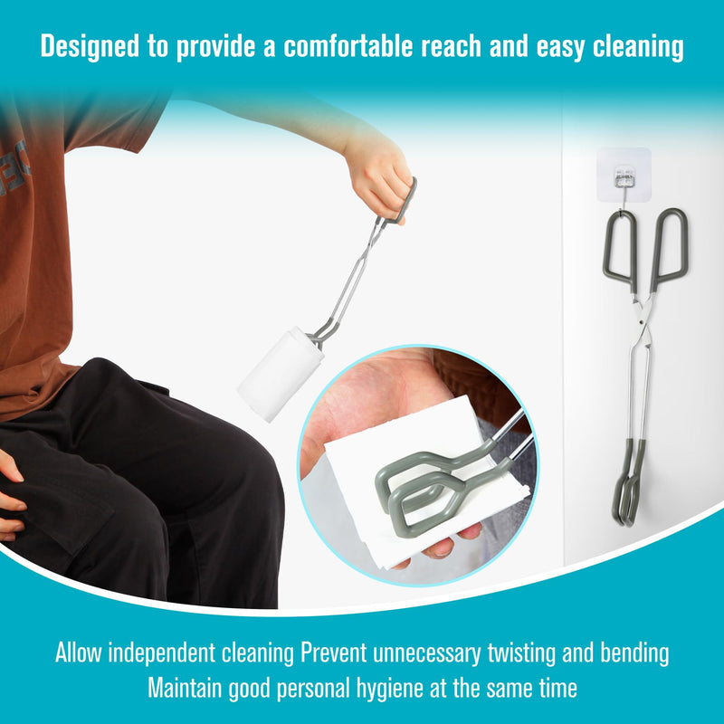 [Australia] - Toilet Aids for Wiping Bottom 2 Pack Self Wipe Assist Long Short Handle,Butt Wiper Tool with Boxes for Garage Storage,Daily Living Toilet Tissue aids for Women,Men,Disability and Elderly 