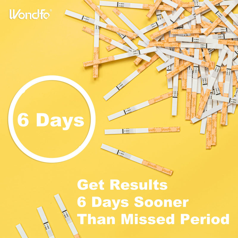 Wondfo Early Result Pregnancy Test Strips - Get Results 6 Days Sooner Than Missed Period-Sensitive and high-Accuracy HCG Testing Kit at 10 MIU/ml Cut-Off -[25 Packs] 25 Count