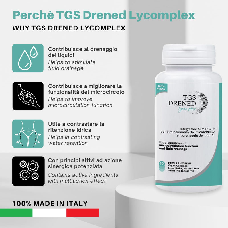 [Australia] - TGS Drened Lycomplex | Drainage Supplement | promotes microcirculation | with orthosiphon, bromelain and blueberry | 60 vegetable capsules 