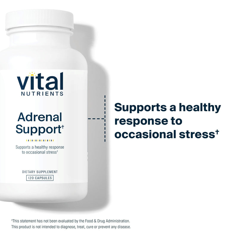 [Australia] - Vital Nutrients Adrenal Support | Adrenal Support Supplements for Gland Function and Cortisol Management | Supports Energy and Stress Levels | Gluten, Dairy, Soy Free | 120 Capsules 120 Count (Pack of 1) 