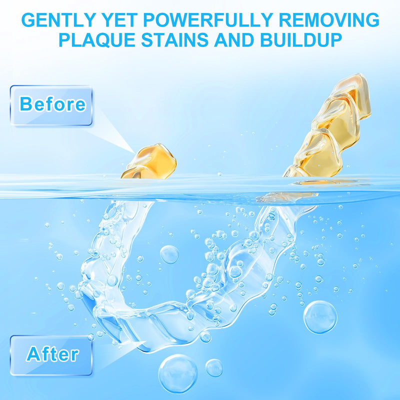 [Australia] - Retainer Ultrasonic Denture Cleaner Machine, 49kHz Dental Night Guard Cleaning Tablets Ultra Sonic Dental Tools for Aligner, Braces, Toothbrush Head & Jewelry with Digital Timer & 3 Mode White 