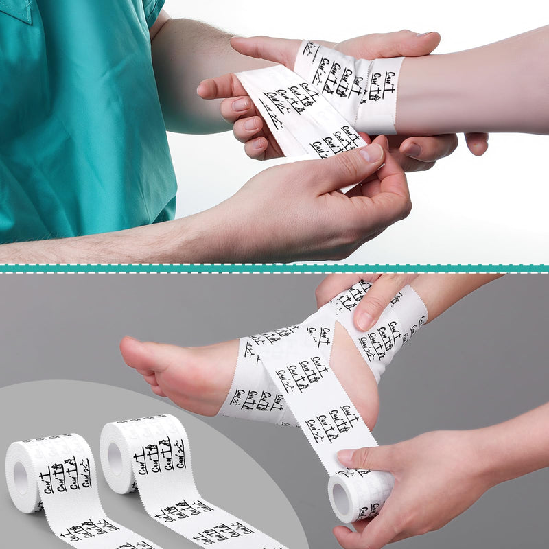 [Australia] - 8 Roll Christian Athletic Tape 2in x 23ft Cotton Zinc Oxide Religious Bible Verse Cross Tape Jesus Soccer Wrist Wrap Christmas Christian Gift Sport Baseball Football Boxing Wrap, White 