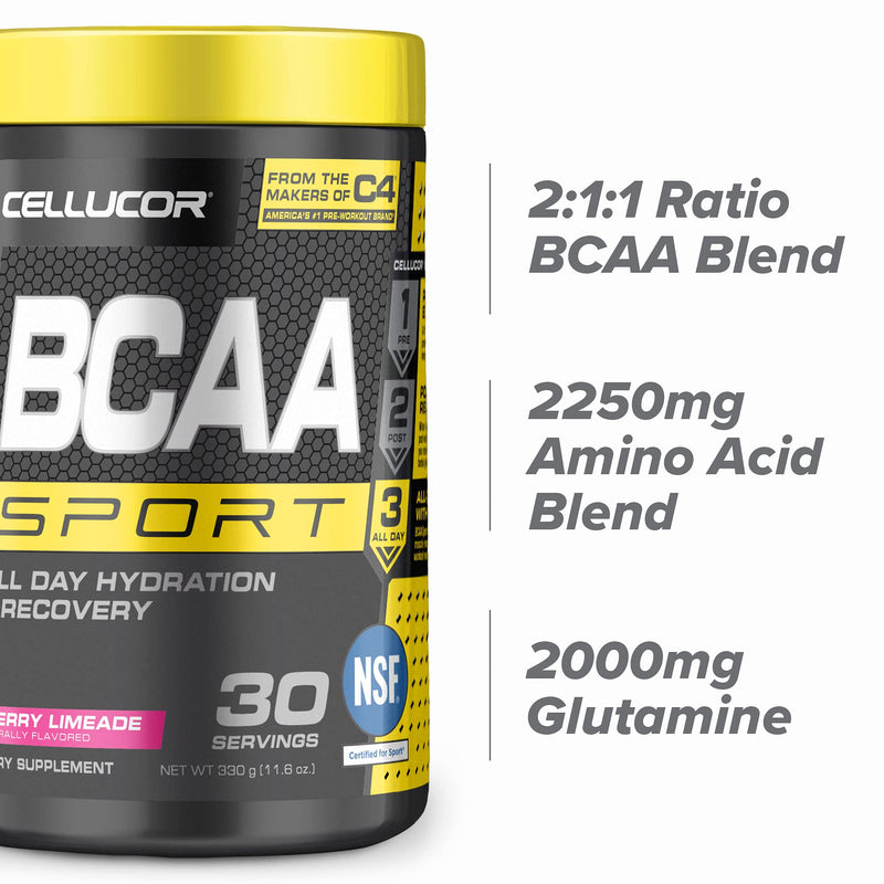 [Australia] - Cellucor BCAA Sport, BCAA Powder Sports Drink for Hydration & Recovery, Cherry Limeade, 30 Servings 