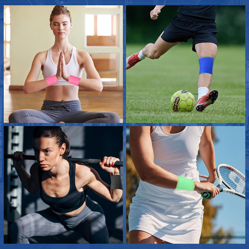 [Australia] - 9 Pack Pre Wrap Tape, 9 Colors 2.76 Inch x 11 Yards Prewrap Athletic Tape for Hair Soccer, Pre Wrap Foam Tape, Soccer Pre Wrap Tape, Prewrap Headbands for Hair Blue,pink,purple,white,red,black,skin,green,yellow 