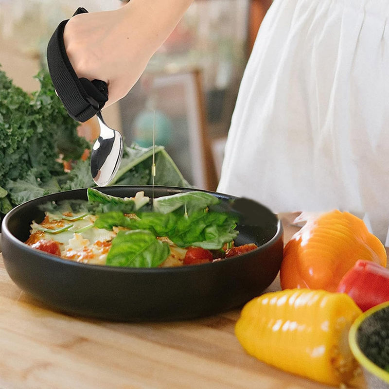 Universal Cuff, 2pcs Utensil Holder for Holding Utensils, Adjustable Gripping Strap, ADL Eating Aid for Elderly or Individuals with Weak Grip, Makes Mealtime or Other Activities Easier
