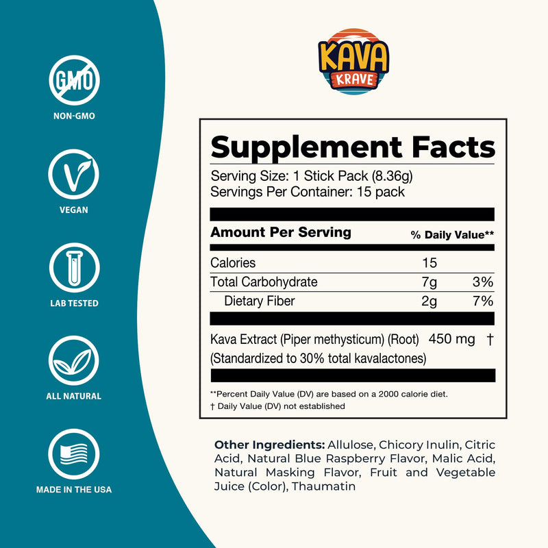 [Australia] - Citrus Berry Kava Drink Mix ‚Äì 15 Pack for Natural Energy, Mood Support, Stress Relief & Nootropic Focus 15 Stick Packs 