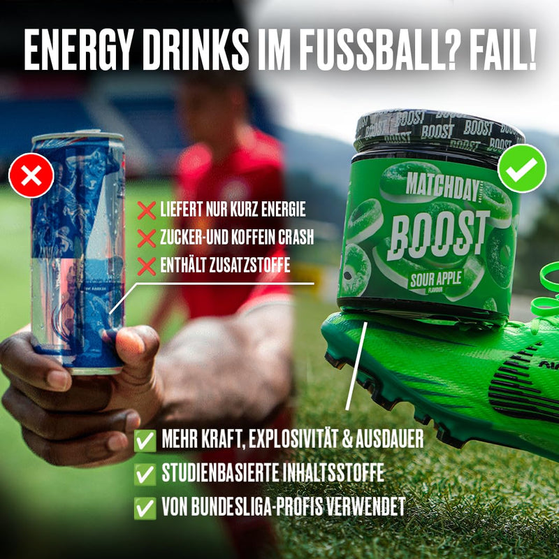[Australia] - MATCHDAY NUTRITION BOOST for footballers I ATP booster I athlete drink with amino acids and carbohydrates I 20 portions for more speed, explosiveness and endurance 