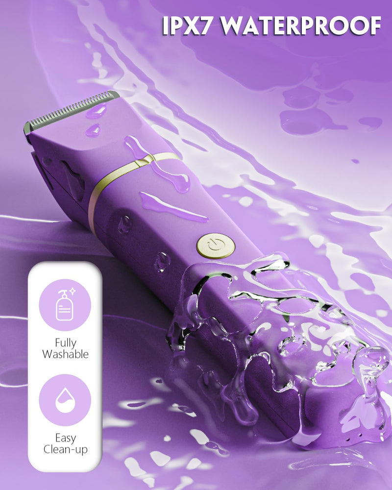 [Australia] - Bikini Trimmer 3 in 1 Electric Razor for Women - IPX7 Waterproof Wet & Dry Body Shaver, Pubic & Facial Hair Remover with Ceramic Blade, USB Rechargeable Dock & Gift Ready 
