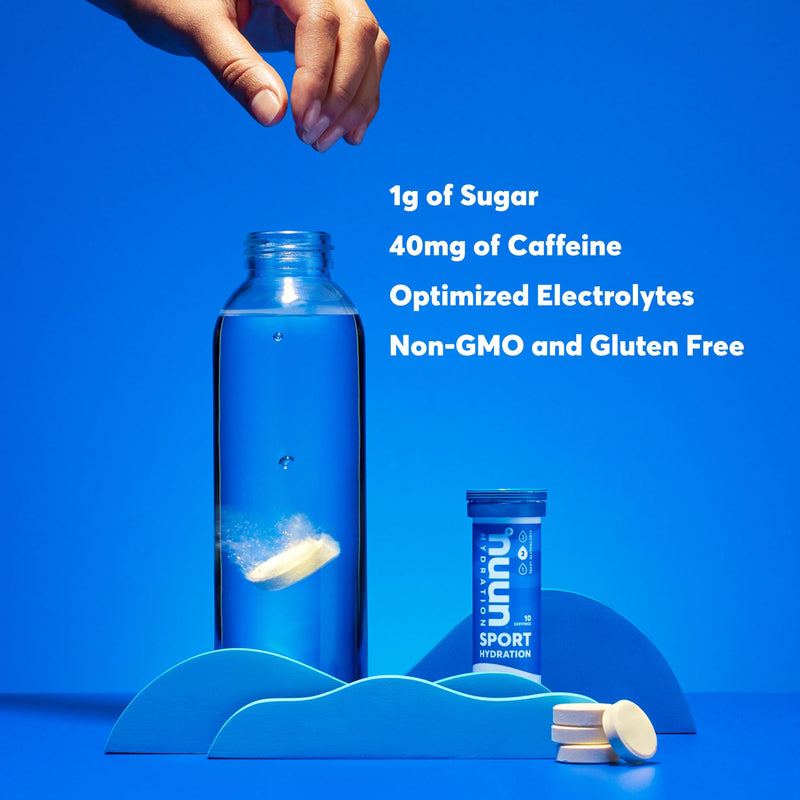 [Australia] - Nuun Sport + Caffeine Electrolyte Tablets for Proactive Hydration, Mixed Flavor Box, 4 Pack (40 Servings) Mixed flavors 10 Count (Pack of 4) 