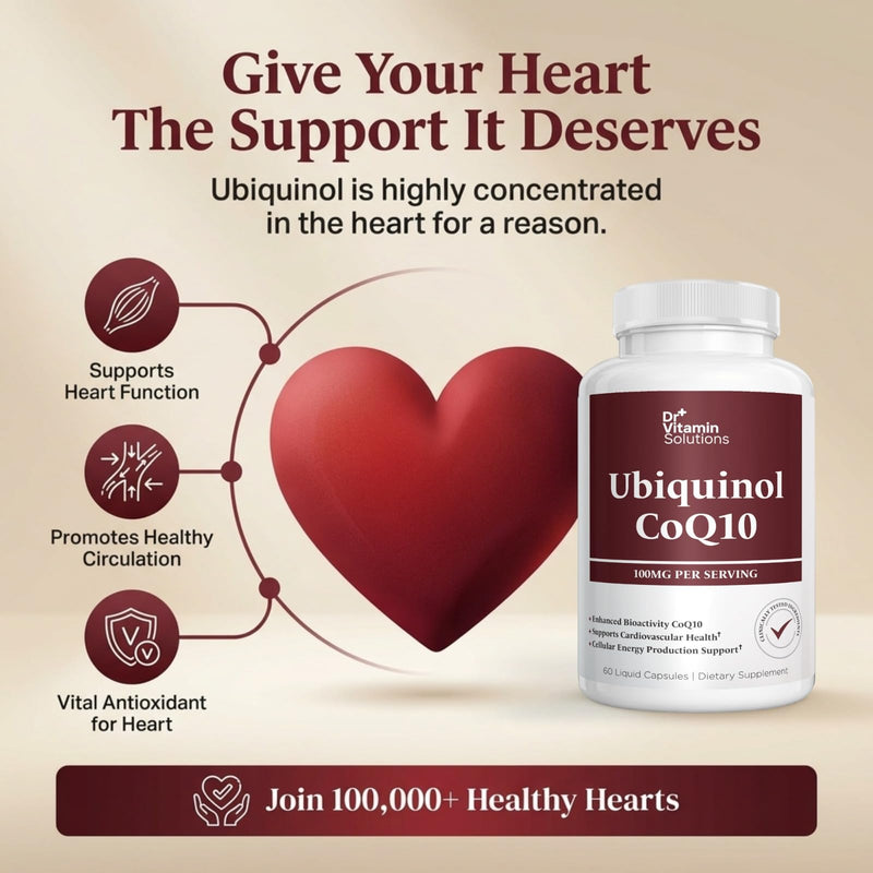 Ubiquinol CoQ10 100mg, Coenzyme Q10 Active Form, Heart Health Support | Kaneka Ubiquinol, 60 Liquid Capsules, Cellular Energy, Antioxidant Support, Non-GMO, Made in USA, Easy to Swallow