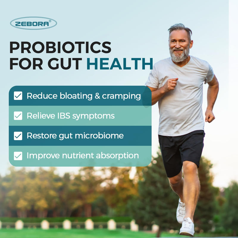 [Australia] - Probiotics for Men, Probiotics and Prebiotics for Digestive Health, 90 Tablets, 60 Billion CFUs for Immune and Gut Health, 10 Strains, Hypoallergenic Probiotics, Shelf Stable, Gluten & Soy Free 