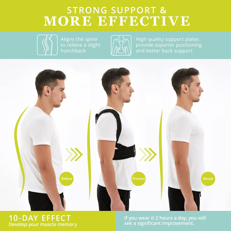 [Australia] - Posture Corrector for Men and Women, Adjustable Upper Back Brace, Muscle Memory Support Straightener, Providing Pain Relief from Neck, Shoulder, and Upper and Lower Back, Large-X Large(37''-47'') Back-L/XL 