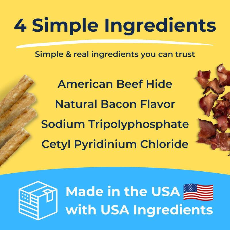Tartar Shield Soft Rawhide Chews | Safe Dental Treats for Large Dogs | Vet VOHC Approved | Daily Bone Cleans Teeth & Gums Fresh Breath Oral Health Support | USA Made | (Large Dogs / 24 Count) Large Dog - 24 Ct. - PawsPlanet Australia