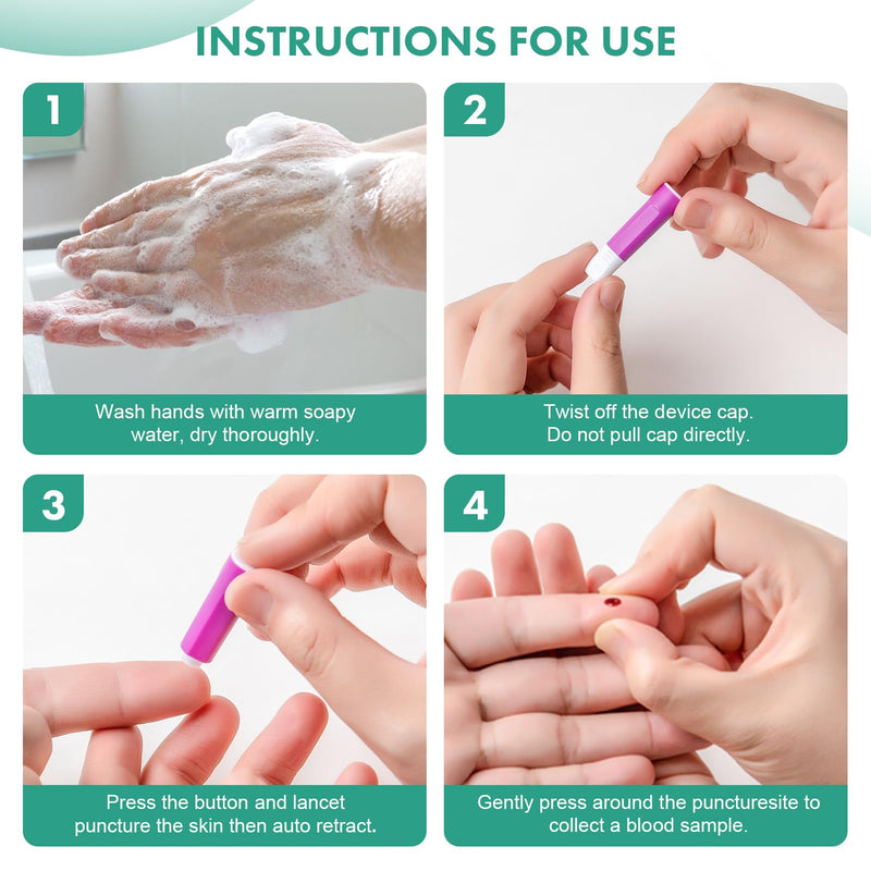 [Australia] - Safety Lancets, 100 Count Sterile, Pressure Activated Activation, 28 Gauge Needle, 1.8 mm,Single-Use, Gentle for Comfortable Testing 28 G 