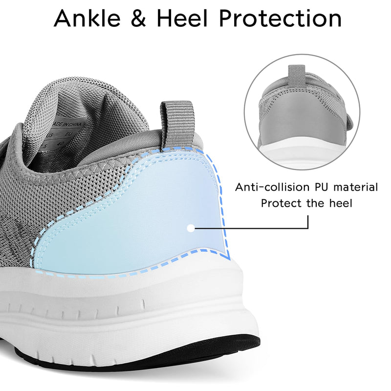 [Australia] - Diabetic Shoes for Men Extra Wide Width‰∏®Walking Shoes for Elderly Foot Pain Relief Neuropathy‰∏®Orthopedic Shoes for Swollen Feet Adjustable‰∏®Zapatos para Diab√©ticos Hombre 8.5 Wide Grey 