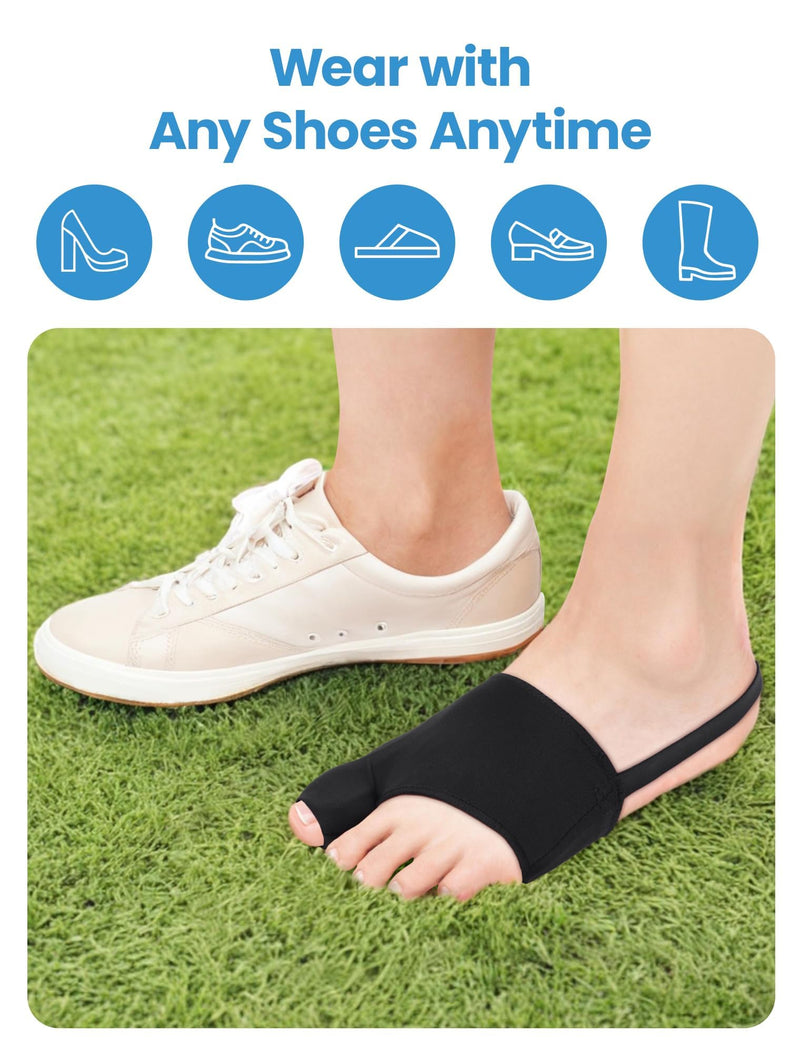 [Australia] - Bunion Corrector for Women and Men, Breathable Big Toe Straightener, Bunion Relief Splint & Pad, Comfortable for Day/Night Use, Fit for R/L, Washable Black-M-2Pack 