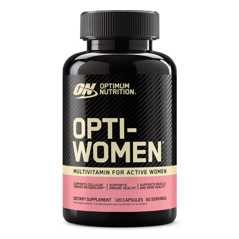 Optimum Nutrition Opti-Women Daily Multivitamin for Women, Immune Support Supplement with Iron, 60 Day Supply, 120 Count, (Packaging May Vary) | Multivitamin for Active Women, 22 Vitamins & Minerals, Calcium, Iron, Folate, Vegetarian Vcaps, Easy-to-Swa...