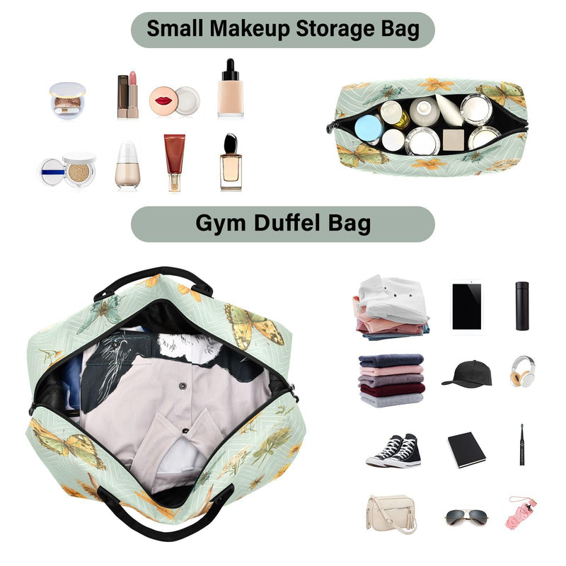 Cow Travel Gym Bag, Highland Cow Vegetables Weekender Overnight Duffle for Women with Toiletry Bag Travel Swim Cow 46