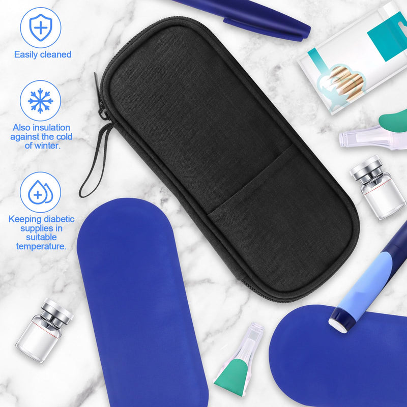 [Australia] - MXTIMWAN Insulin Pen Cooler Bag, Diabetic Medication Bag, Insulated Medicine Bag Airplane, Cooler Diabetes Medication with 2 Ice Packs for Holding Diabetic Utensils 