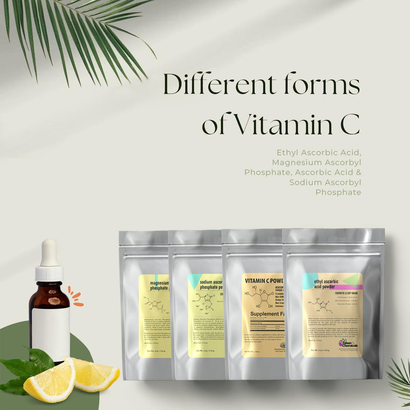 Sodium Ascorbyl Phosphate SAP Powder – Stable Vitamin C Derivative, Antioxidant for DIY Skin Care (4 Ounce / 113g) 4 Ounce (Pack of 1)