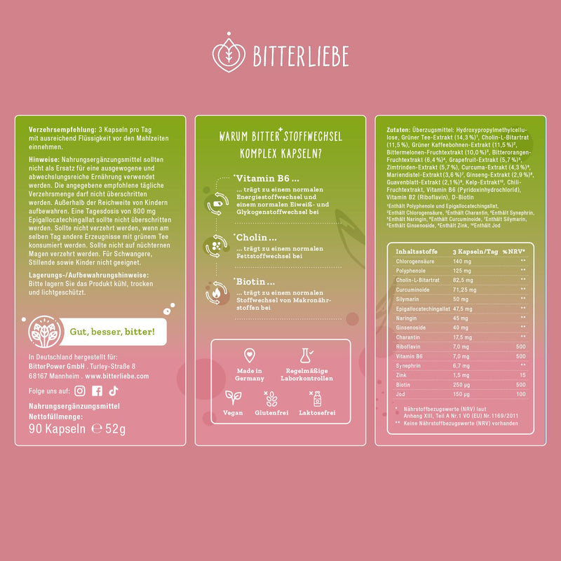 [Australia] - BitterLiebe Fitness Package - Bitter Drops and Metabolism* Complex in a Value Package (Original) 