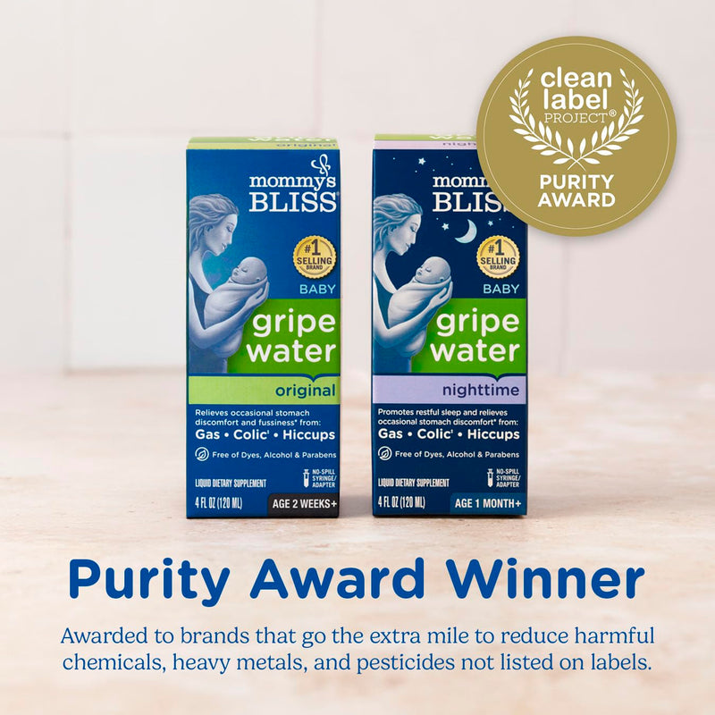 [Australia] - Mommy's Bliss Gripe Water for Babies with Gas, Colic or Stomach Discomfort Day & Night Combo 