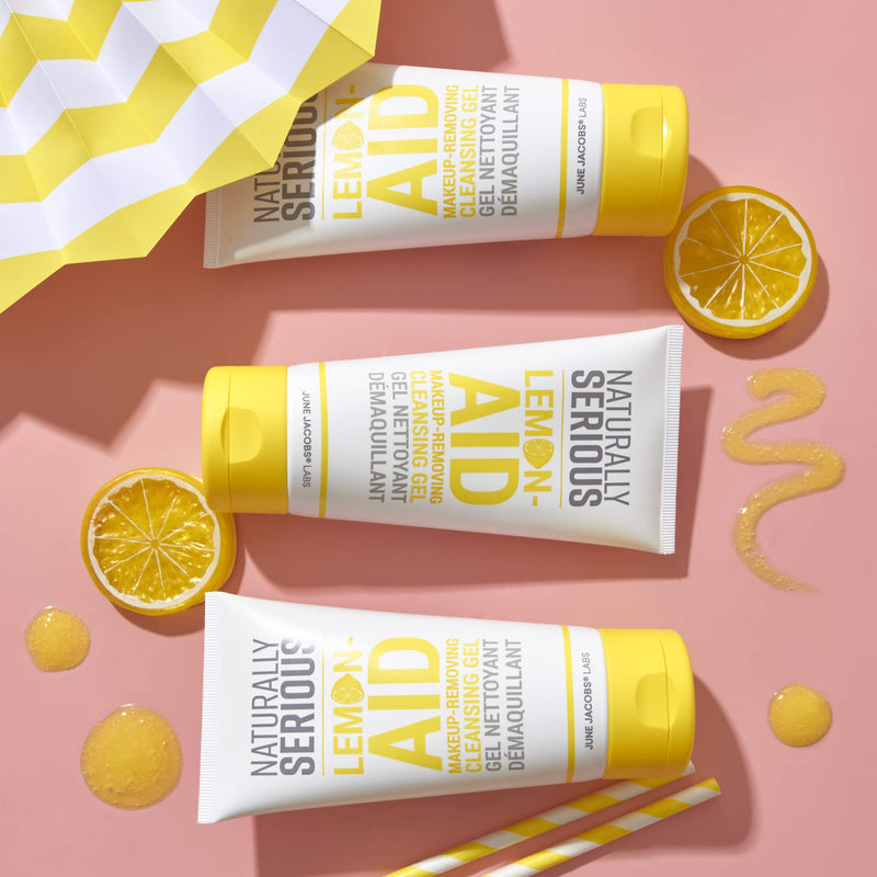 Naturally Serious | Lemon-Aid Makeup-Removing Cleansing Gel, Vitamin C Cleanser, Makeup-Removing Cleanser, Gel Cleanser For Oily Skin, Vegan Skincare, Cruelty-Free Skincare 4 Fl Oz (Pack of 1)