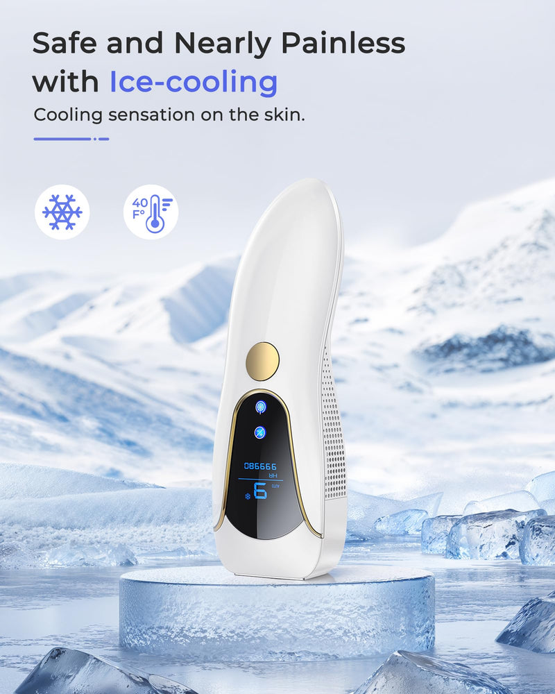 [Australia] - Laser Hair Removal for Women and Men, Air 15 Ice-cooling IPL Device Hair Removal for Nearly Painless & Long-Lasting Results From Home, 3 Modes & Auto Flashing for Fast Full Body Hair Removal 