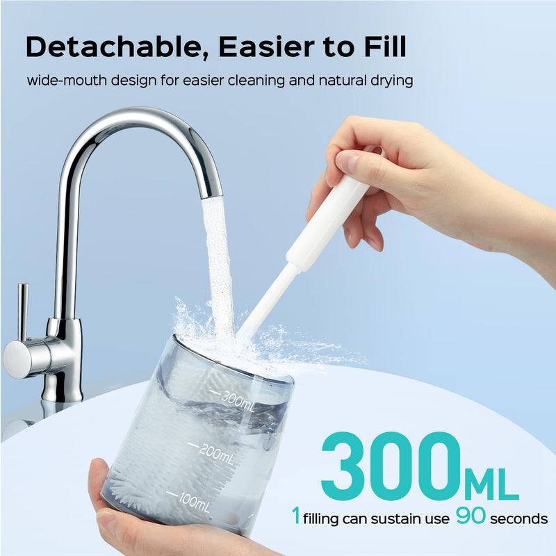[Australia] - COSLUS Water Dental Flosser Pick for Teeth: 4 Modes Cordless Portable 300ML Larger Tank Water Teeth Cleaner IPX7 Waterproof Flossing Cleaning Picks for Home Travel Green C30(FC5360) 