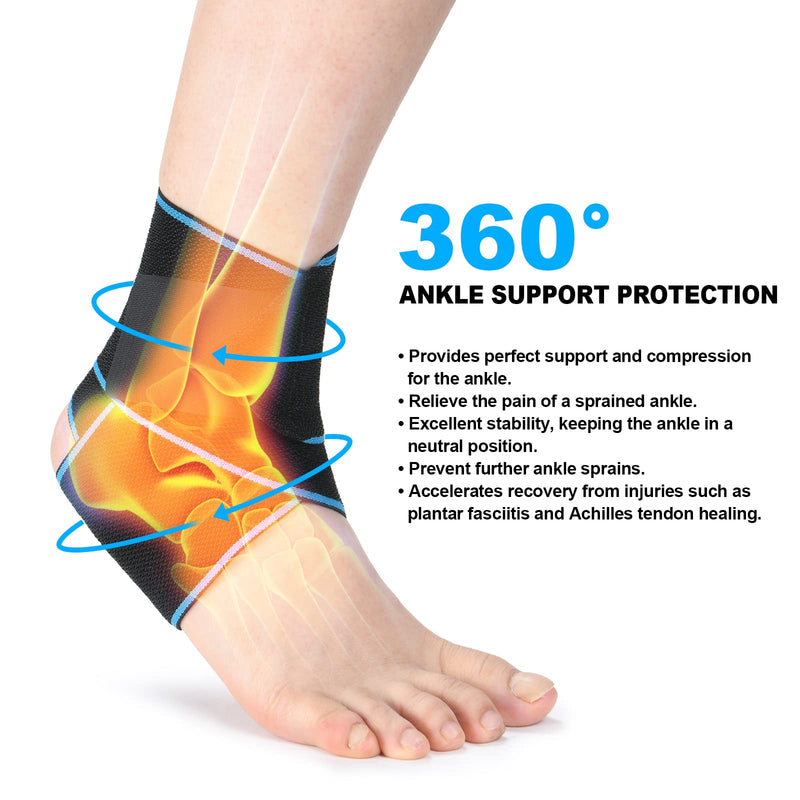 [Australia] - ACWOO Ankle Brace, 1 Piece Adjustable Bandage Ankle, Sports Protect Ankle Brace Ankle, Highly Elastic Ankle Support for Football Running Cycling, Right and Left Bandage One Size 1pc 