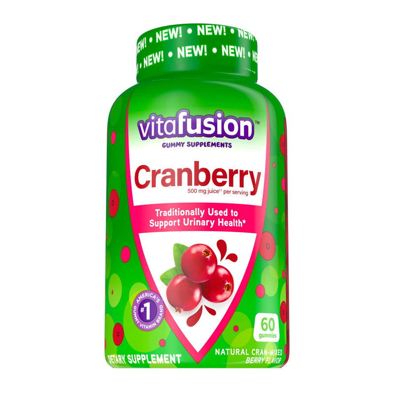 [Australia] - Vitafusion Cranberry Gummies for Women, 500mg Cranberry Juice Concentrate per Serving, 60ct Herbal Supplement 