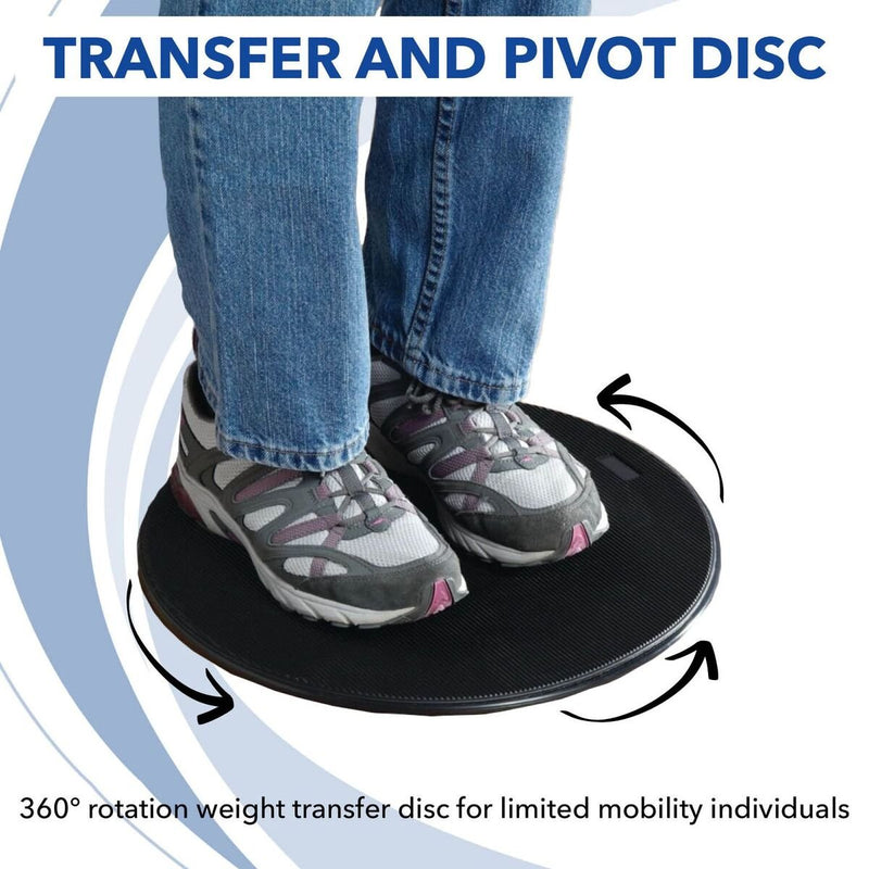 [Australia] - Sammons Preston Transfer Disc, 12" Pivot Disc for Safe Transfers with 360° Rotation, Non-Slip Surface for Sitting or Standing, Mobility Aid for Elderly, Caregivers, and Disabled, Lightweight Design 12 Inch Diameter 