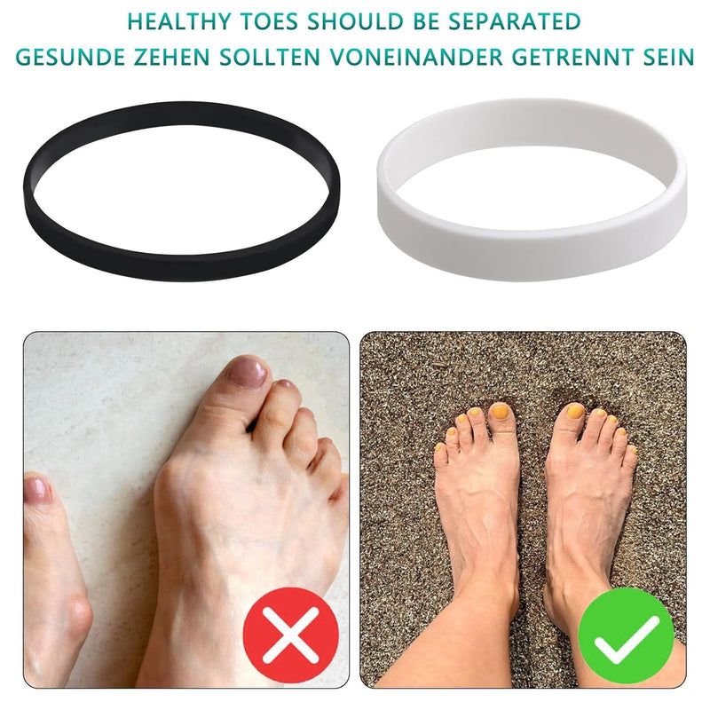 [Australia] - DAKLUNAR 4PCS Hallux Valgus Training Band for Bunion Toes for Men and Women Toe Separators to Relieve Bunion Pain Easy to Use and Comfortable（Black, Blue, Green, White） 