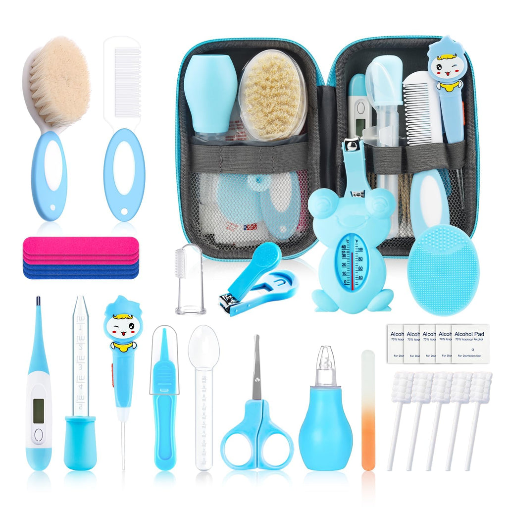 Baby Healthcare and Grooming Kit for Newborn Kids, 36PCS Upgraded Safety Baby Care Kit, Newborn Nursery Health Care Set, Baby Care Products Blue