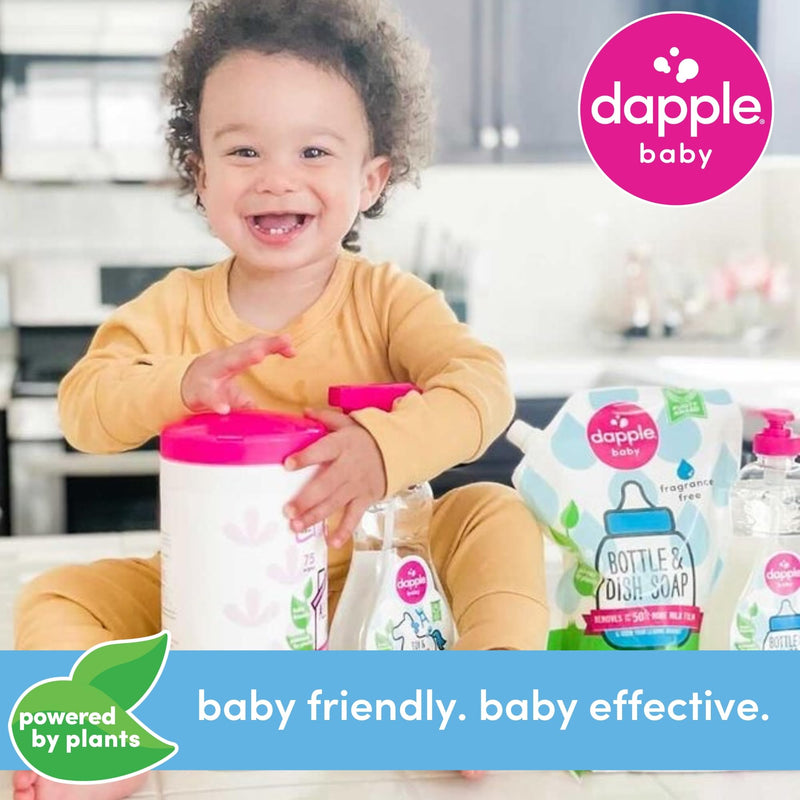 [Australia] - Dapple Pacifier Wipes, for Baby and Toddlers, Diaper Bag Essentials, Fragrance Free 40 Ct, Pack of 3 