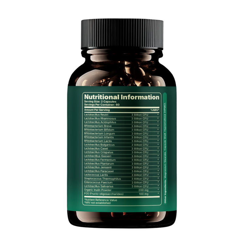 Gut Health & Digestive Support | Bio Cultures Complex Probiotics & Prebiotics | 60 Billion CFU | 2 Months Supply | 120 Capsules | Lactobacillus & Bifidobacterium Strains