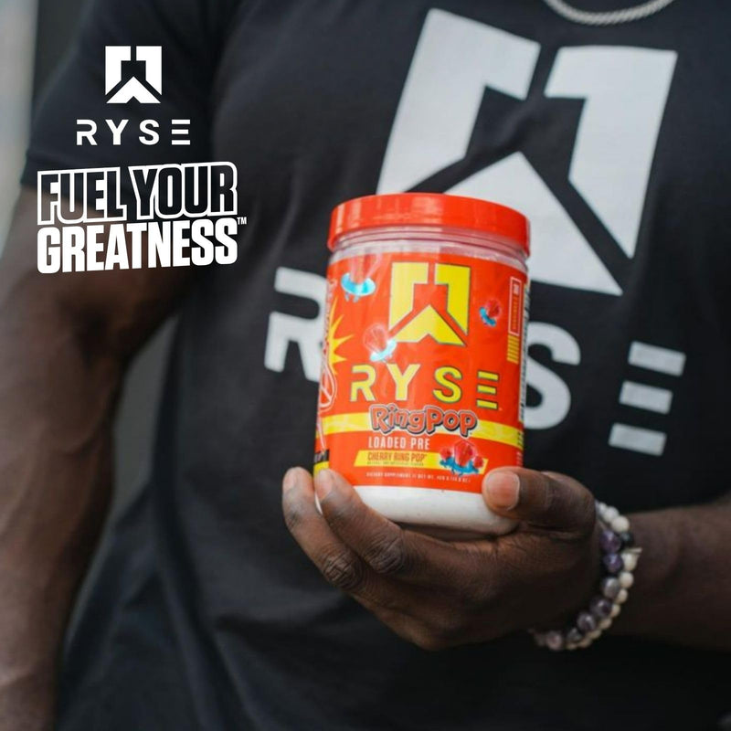 [Australia] - RYSE Up Supplements Loaded Pre Workout Powder Supplement for Men & Women | Pumps, Energy, Focus | Beta Alanine + Citrulline | 390mg Caffeine | 30 Servings (Cherry Ring Pop) Cherry Ring Pop 