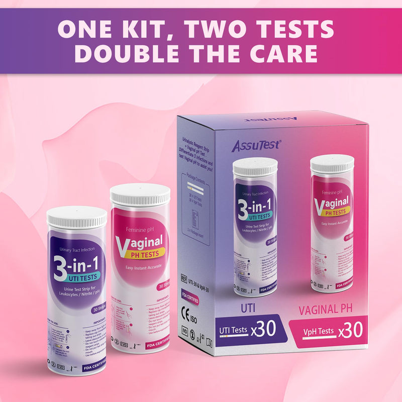 [Australia] - UTI Test Strips (UTI) Test Strip + Vaginal pH Test Kit for Women & Kids Urine Test Strips, Urinalysis Test Strip, Easy at Home Urinary Tract Infection Test Kit. 