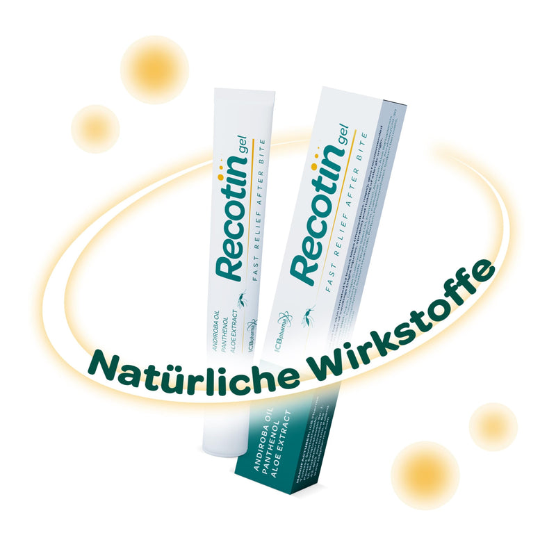 [Australia] - RECOTIN mosquito bite gel 20ml - 100% natural active ingredients - bite healer against itching - insect bite gel - holiday must-have - ideal for travel first aid kit - soothes after mosquito bites 