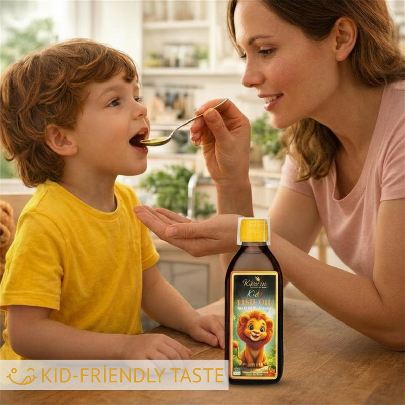 Kiperin Kids Fish Oil Omega 3 for Kids DHA & EPA Fish Oil Supplement Child-Friendly Formula 150 ml