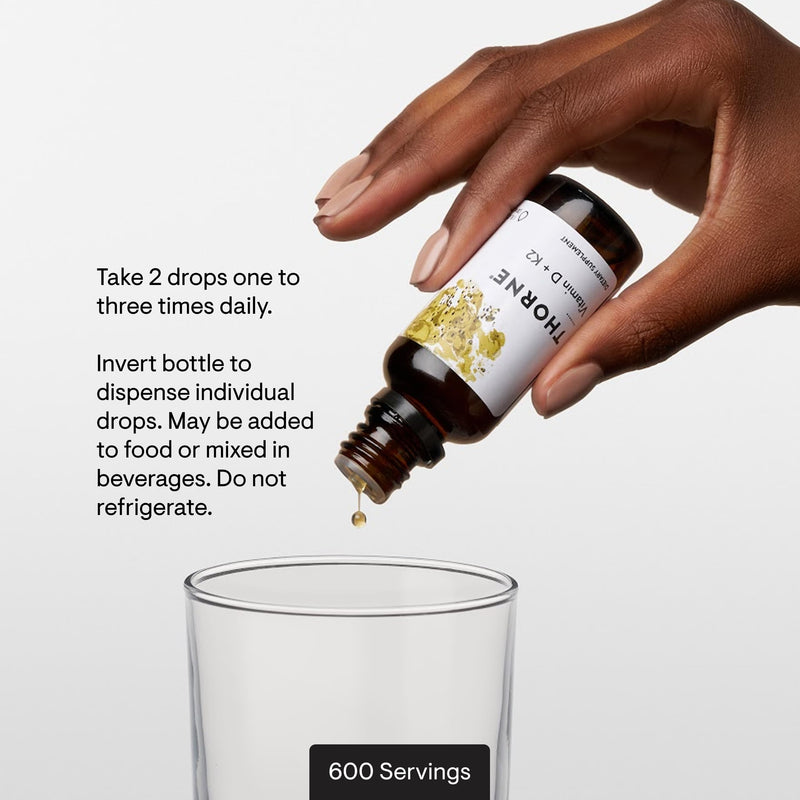 Thorne Vitamin D + K2 Liquid with a Metered Dispenser, 600 Servings