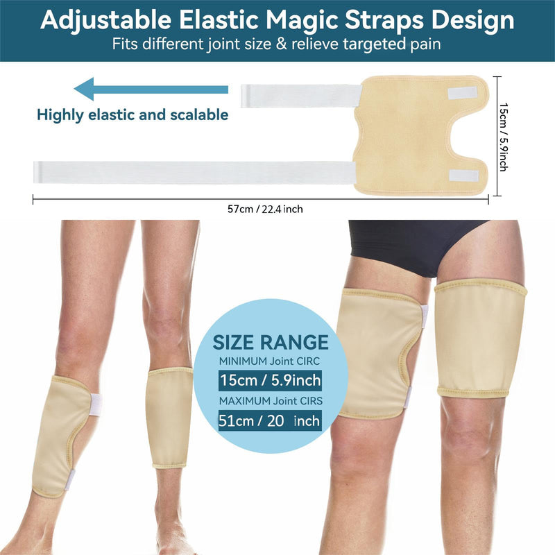 [Australia] - 2 Pack Castor Oil Pack Wrap, Castor Oil Wrap for Knee Elbow Arm& Thigh, Reusable & Washable Organic Cotton Patch, Castor Oil Compress Pads with Adjustable Velcro Elastic Strap 2pcs Castor Oil Wrap 