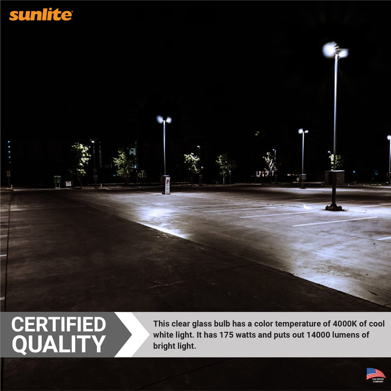 [Australia] - Sunlite 02515 MH175/U/MOG M57 Metal Halide Lamp, 175 Watts, Mogul Base (E39), ED28, 10,000 Hour Life Span, 14000 Lumen, Clear Finish, 4000K (2-Pack) 