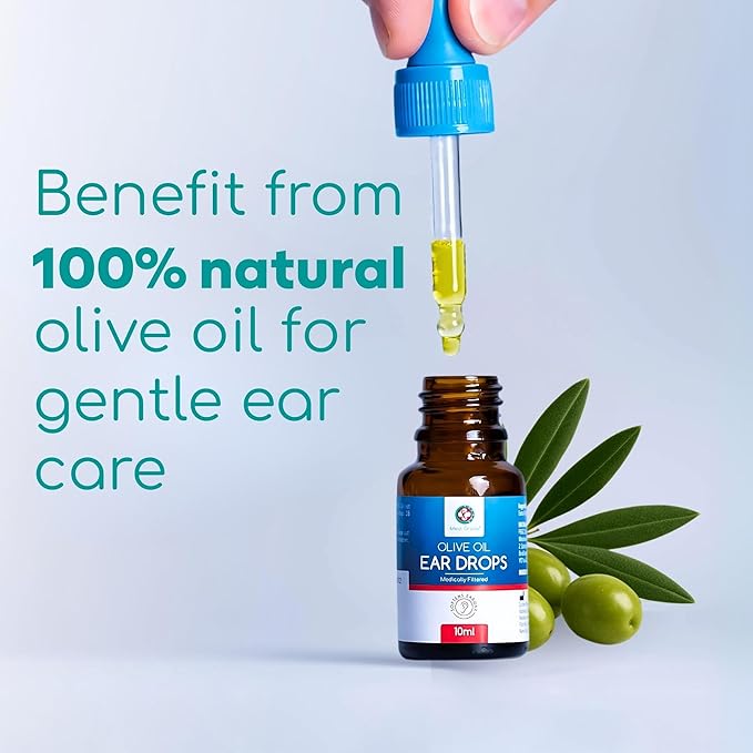 [Australia] - Medi Grade Olive Oil Ear Wax Drops, 10ml - 100% Natural Ear Wax Remover Drops, Softens & Removes Waxy Buildup in The Ear. Advanced Ear Cleaner Olive Oil Ear Drops, can be Used Alongside Ear Syringes 