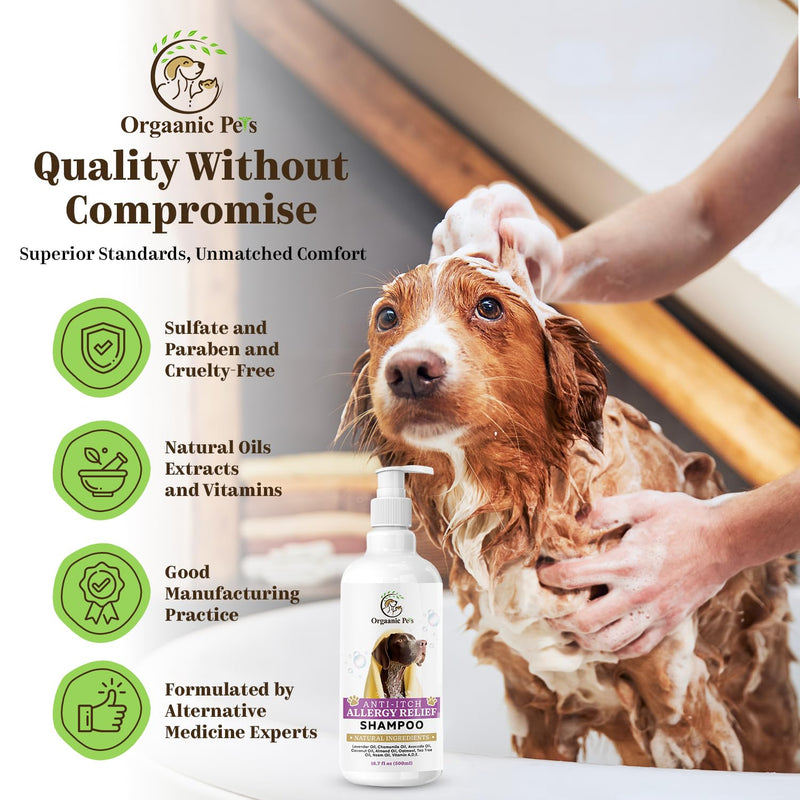 Anti-Itch Dog Shampoo: with 9 Natural Essential Oils and Ingredients - RELIEVES discomfort from Skin Allergies -Moisturizing - Anti-inflammatory - Calming - PawsPlanet Australia