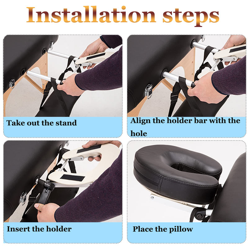 [Australia] - HOINCO Massage Headrest - Aluminum Adjustable U-Shaped Pillow for Bed & Face Cradle - Beauty Spa Equipment 