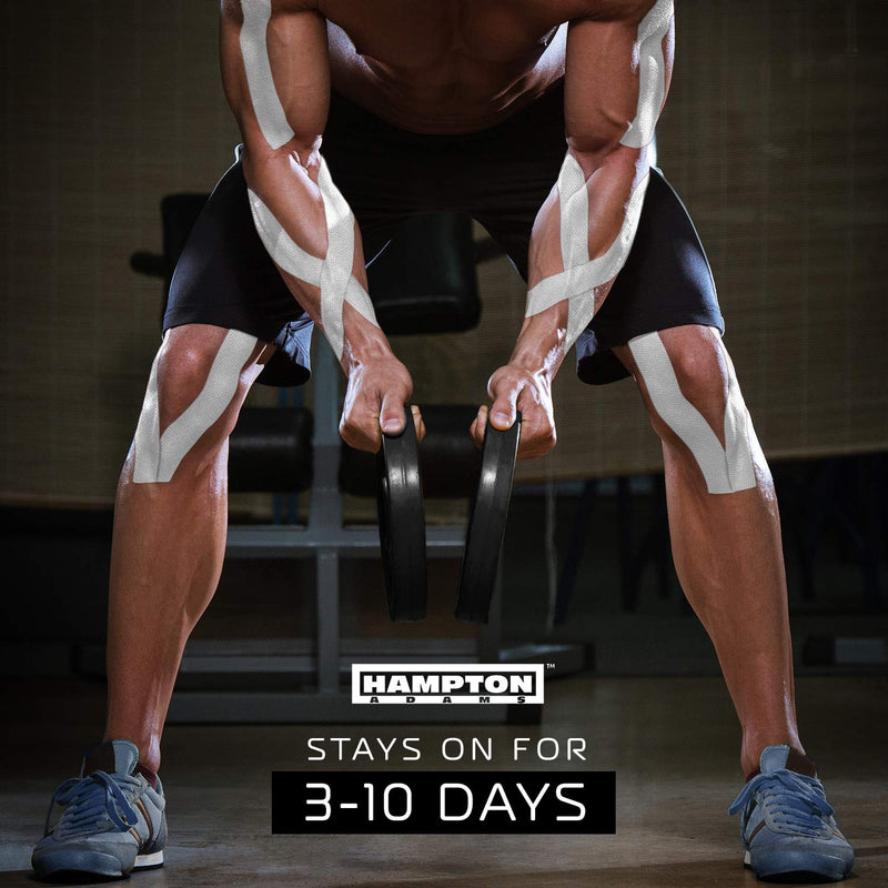 [Australia] - Hampton Adams | Official BJJ Partner | As Seen on Shark Tank | Kinesiology Tape Bulk Roll (135ft) | Muscle Joint Support for Knees Shoulders Back Plantar Fasciitis | Waterproof 1-Pack White 